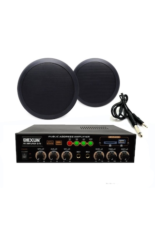 2 Li Siyah Tavan Hoparlörlü Ses Sistemi Paketi Anons Ve Müzik