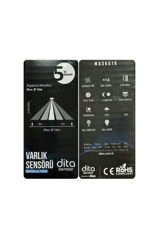 Dita Mo36016 Mikrodalga / Radar Asma Tavan İçi 360 Varlık Sensörü