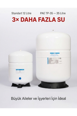 Pae Tp-35 Su Arıtma Tankı 35 Litre 9.2 Galon Nsf Onaylı Metal Çelik Basınçlı Depo Tayvan Üretim