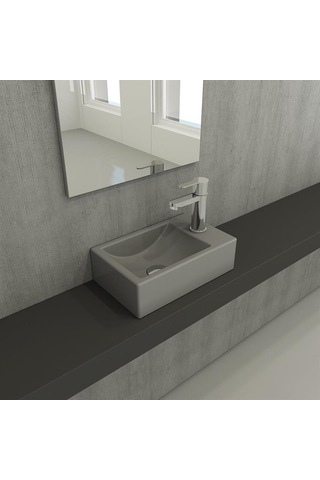 Bocchi Milano Dar Sağ Lavabo 37 CM Mat Gri 1419-006-0126