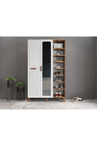 Monere Membran 3 Kapaklı Portmanto Montaj Dahil Cevizbeyaz 120 Cm