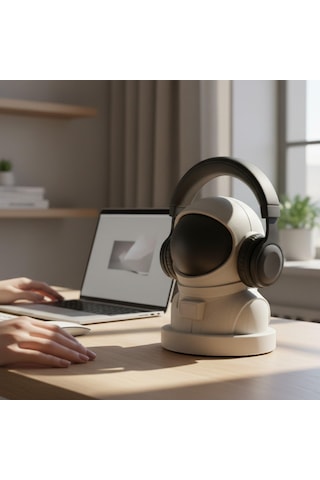 Happy3dworld Astronot Figürlü Kulaklık Standı, 3d Baskı Gaming Masaüstü Dekor
