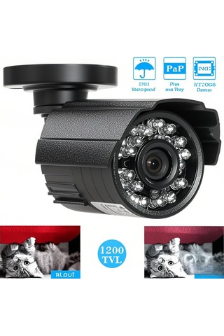 Yuntech01 Ip66 Su Geçirmez 1200tvl Bullet Cctv Kamerası, 24 Infrared Işık, Gündüz/gece Net Görüntü, Pal Sistemi Abd, Kanada, Japonya Dışında