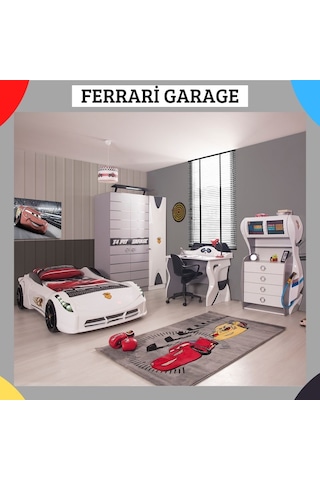 Farinaymobilya Araba Yataklı Çocuk Odası, Kumandalı Sesli Işıklı, Benzinlikli