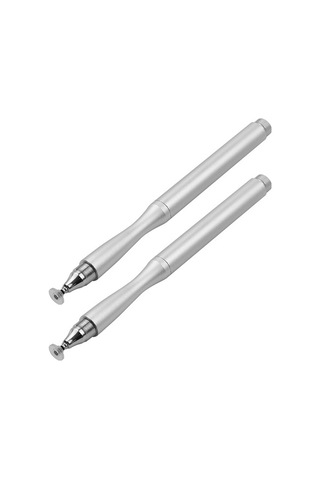 Pazly Wk-132 Disk + Bez Kafa 2 Dokunmatik Kalem Boyama Kalemi, Yüksek Hassasiyetli, Evrensel, 2 Paket, 2 Gümüş