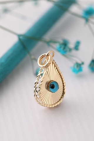 14 Ayar Altın Damla Göz Kolye Ucu