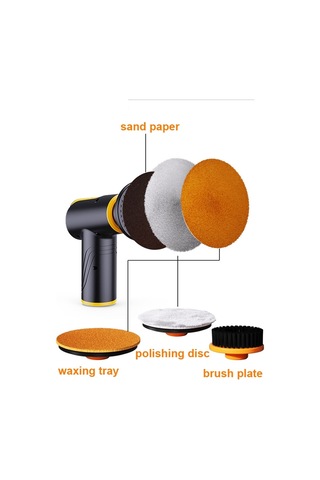 Suıtu St-6602 100w 1800rpm Kablosuz Araç Ağda Makinesi Araba Parlatma Makinesi Turuncu