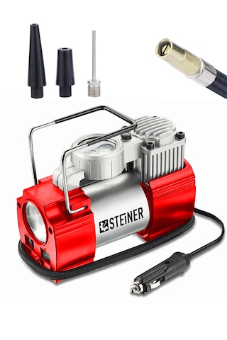 Steiner 12v Çakmaklık Girişli 150 Psi Mini Hava Kompresörü Kırmızı