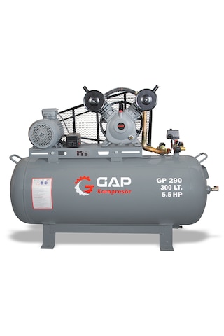 Gap Kompresör GP290 Pistonlu 300 L 2 Kafa 8Bar 5.5HP Hava Kompresörü