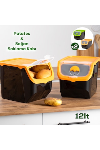 Porsima 1506 2'li 12 L Çok Amaçlı Erzak Saklama Kutusu Sebzelik