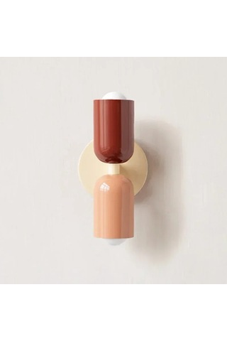 Liangmei Renkli Başucu Duvar Lambası İskandinav Oturma Odası Ahşap