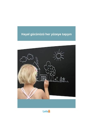 Yapışkanlı Kara Tahta Sticker 30cmx100cm Suya Dayanıklı Eğitim Araçları Çok Renkli