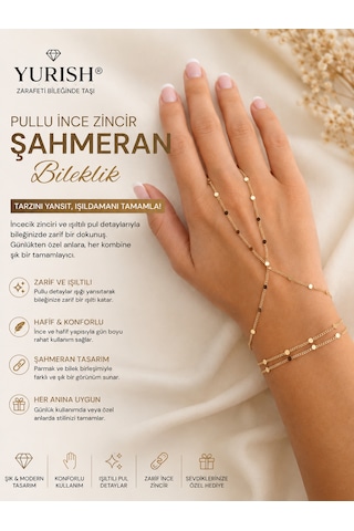 Kadın Gold Pullu İnce Zincir Şahmeran Bileklik