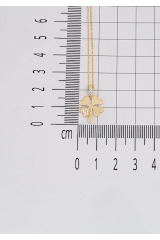 Bilezikci Kalpli Yonca 14 Ayar Altın Kolye Sarı Altın