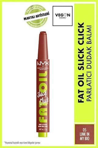Nyx Professional Makeup Fat Oil Slick Click Parlatıcı Nemlendirici Nude Tonlu Dudak Balmı - 05 Link In My Bio 05