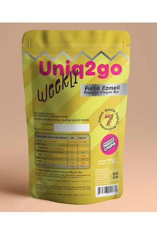 Uniq2go Weekly Fıstık Ezmeli Proteinli Meyve Bar - 7 Adet 50 G.lı
