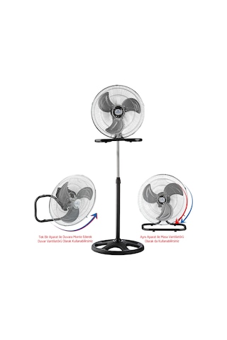 Rubenis Rbs-20 Premium 18" 130 W 3'ü 1 Arada Sanayi Tipi Vantilatör