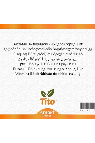 B6 Vitamini Piridoksin Hidroklorür 1 Kg