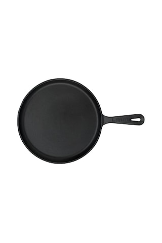 Lava Döküm Yuvarlak Pizza Krep Pankek Tavası Döküm Demir Yekpare Saplı Çap Ø 26cm Siyah