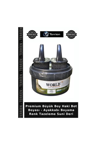 Terrien Premium Büyük Boy Haki Bot Boyası - Ayakkabı Boyama Renk Tazeleme Suni Deri Çok Renkli