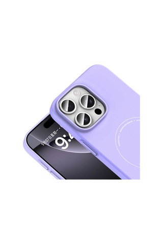 Apple iPhone Uyumlu 16 Pro Max Kılıf M-safe Şarj Özellikli Kamera Korumalı Zore Elio Sert Pc Kapak - Lila