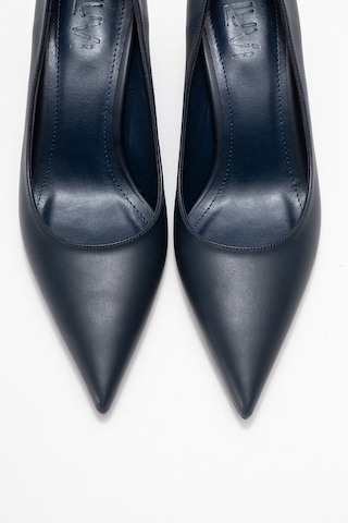 Marcus Lacivert Cilt Kadın Topuklu Ayakkabı Lacivert Cilt