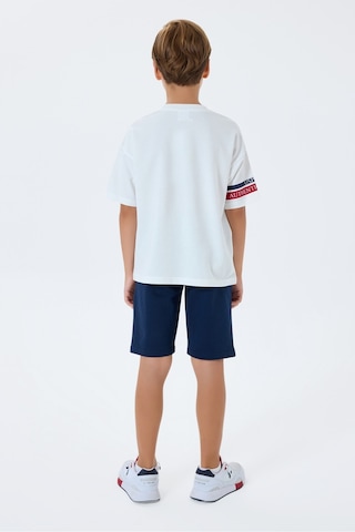 U.S. Polo Assn. Erkek Çocuk Bermuda Takım, İki İplik, Pamuk / Cotton Beyaz