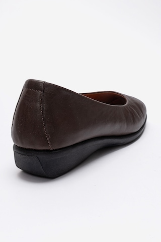 Dericlub Kadın Comfort Babet Ayakkabı Gerçek Deri Mtd 24376 Kahve Antik