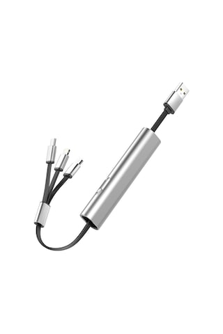 Powermaster Pm-25800 5v - 2.4a 3in1 Micro Usb - Lightning - Type C Telefon Şarj Kablosu
