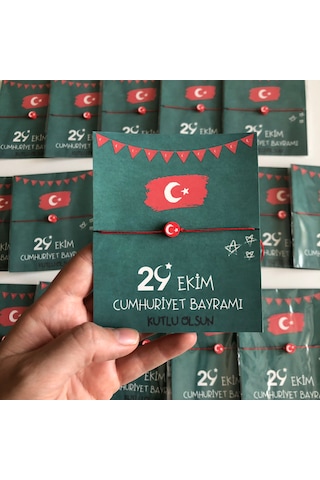 29 Ekim Cumhuriyet Bayramı Hediye Bileklik 20 Adet Kırmızı