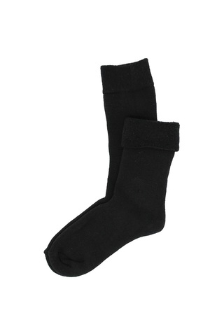 A Classe 6'Lı Paket Termal/Thermal Siyah Kıvrık Havlu Kadın Çorap-Siyah