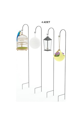 Metal Çubuk Çok Amaçlı Bahçe Ve Kamp Kancası Bitki Bahçe Askısı Fener Çiçek Kancası 4 Adet