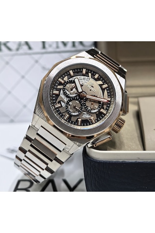 Raymond Premium Seri Çelik Erkek Kol Saati Gümüş - Rose Gold