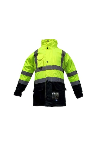 Junıor Jn1003 Fosforlu Oxford 5+1 İçi Çıkmalı Parka Sarı Lacivert L Beden Sarı