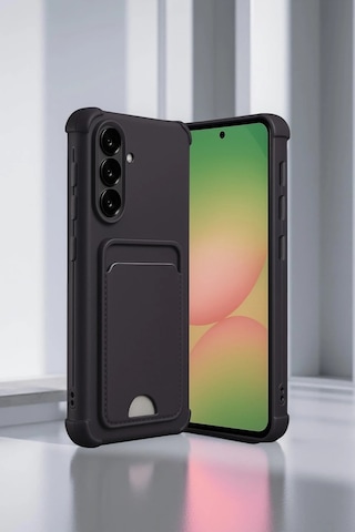 Mey İthalat Samsung Uyumlu Galaxy A56 Kılıf Kelvin Kartvizitli Silikon - Açık Yeşil Çok Renkli