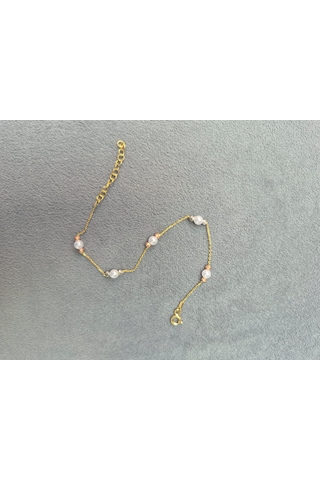 925 Ayar Papatya Silver 3 Renk İncili Dorica Bileklik Rose,gold,rodaj