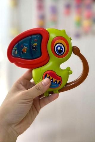 Kuş Sesleri Çıkaran Tuşlu Işıklı Notalı Ninnili Müzikli Papağan Piyano İnteraktif Bebek Oyuncağı