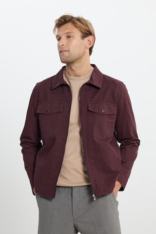 Ac&Co / Altınyıldız Classics Erkek Bordo Standart Fit Normal Kesim Pamuklu Yan Cep Gömlek Ceket Bordo