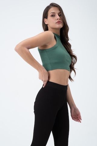 Quhox Kadın Kaşkorse Crop Atlet Yeşil