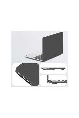 Apple Macbook Uyumlu Air 15 2024 Apple Macbook Uyumlu Deri Kapak - Siyah Diğer