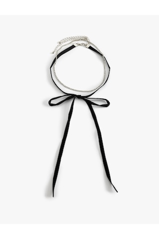 Koton Fiyonklu Zincir Choker Kolye Siyah 4wak70516aa
