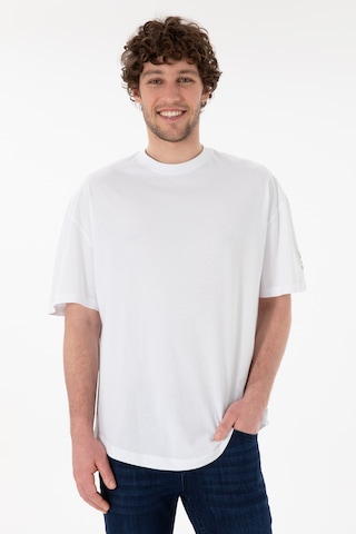U.S. Polo Assn. Erkek Long Fit Bisiklet Yaka Beyaz Basic Tişört 50305988-VR013