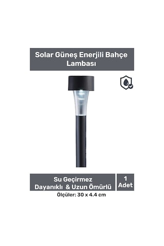 Kablosuz Su Geçirmez Dayanıklı Şık Solar Güneş Enerjili Bahçe Lambası Plastik Saplama 30cm 1 Adet
