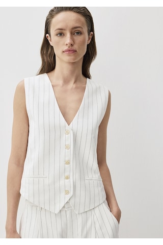 Mavi - Ekru Tencel Lyocell Karışımlı Yelek 1110685-89881 Ekru
