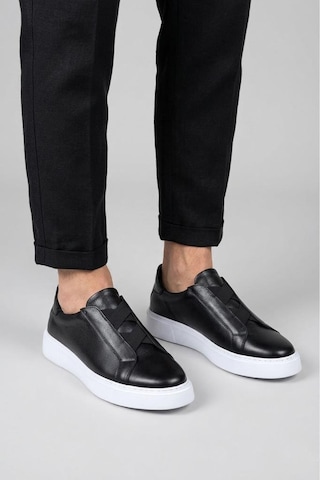 Mariotto Pisagor Ps-586 Erkek Hakiki Deri Sneakers Spor Ayakkkabı Siyah - Beyaz