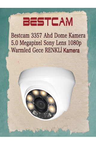 Ahd 3357 Dome Kamera 5 Mp Sony Lensli 1080p Warm Led Gece Renkli Ahd 3357 Dome Kamera 5 Mp Sony Lensli 1080p Warm Led Gece Renkli