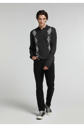 Colin's Colins Regular Fit Polo Yaka Jakarlı Erkek Gri Kazak Cl1083981 Q1.v1 Mga Gri Melanj