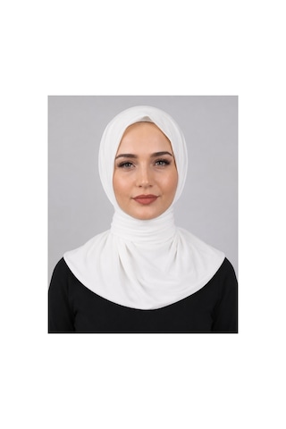 Unika Boutique Çıtçıtlı Bağlamalı Tesettür Pratik Şal Deniz Havuz Için Uygundur Beyaz