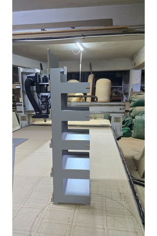 5 Gözlü, Geçmeli Mdf Lam Raf Standı - 35x110x28 Cm - Demonte, Kol