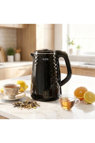 Evona Kettle Noctera Premium 1500 W Parlak Siyah Su Isıtıcısı